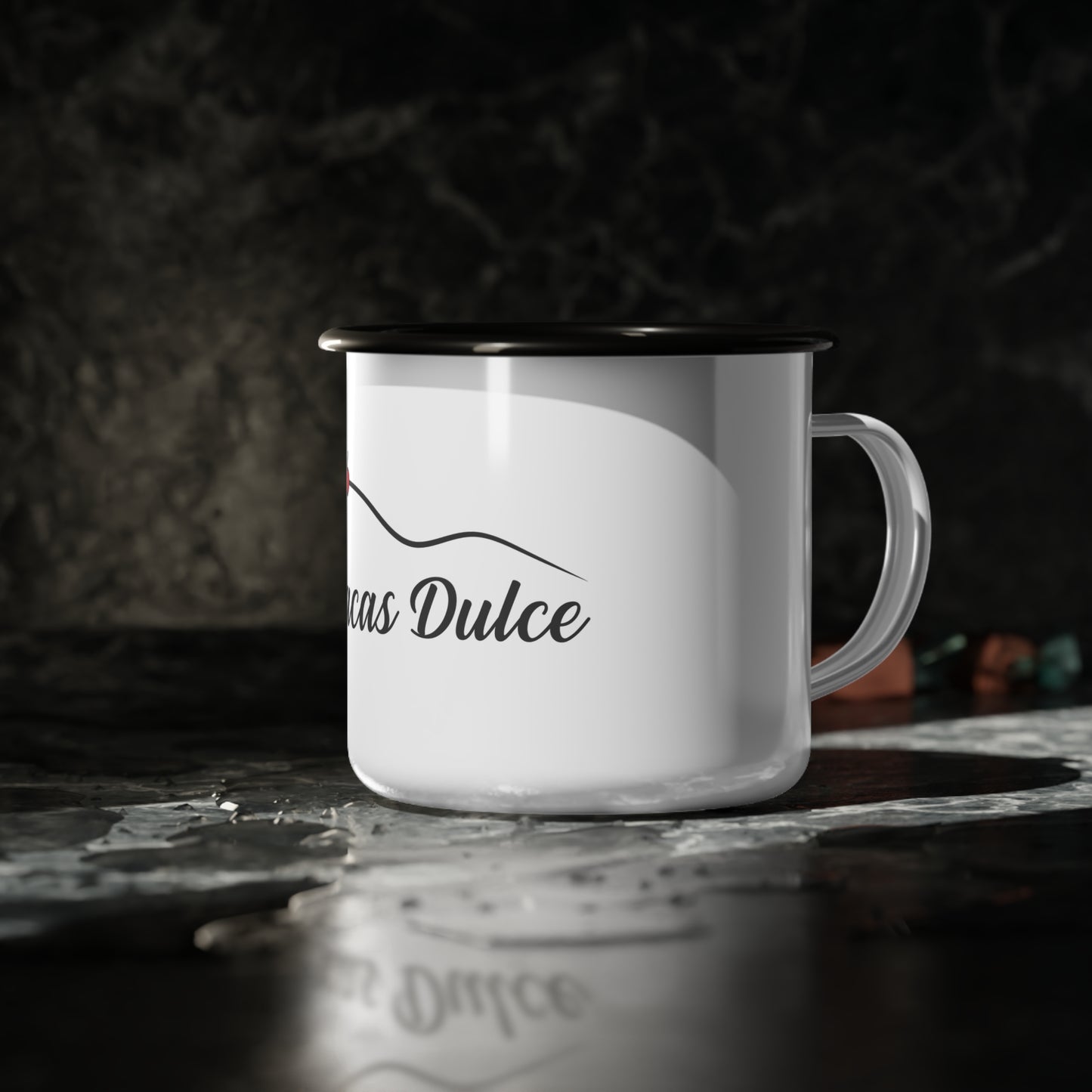 Vintage Enamel Camp Cup - 'Caracas Dulce' Coffee Mug for Adventurers